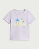 image 1 of Disney Stitch Pure Cotton Printed T-Shirt in Purple