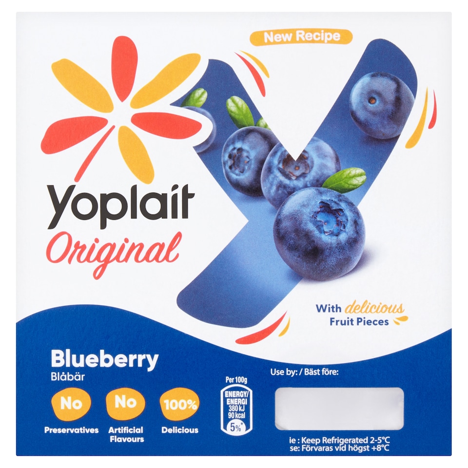 Yoplait Original Blueberry Yoghurt 4 X 125G