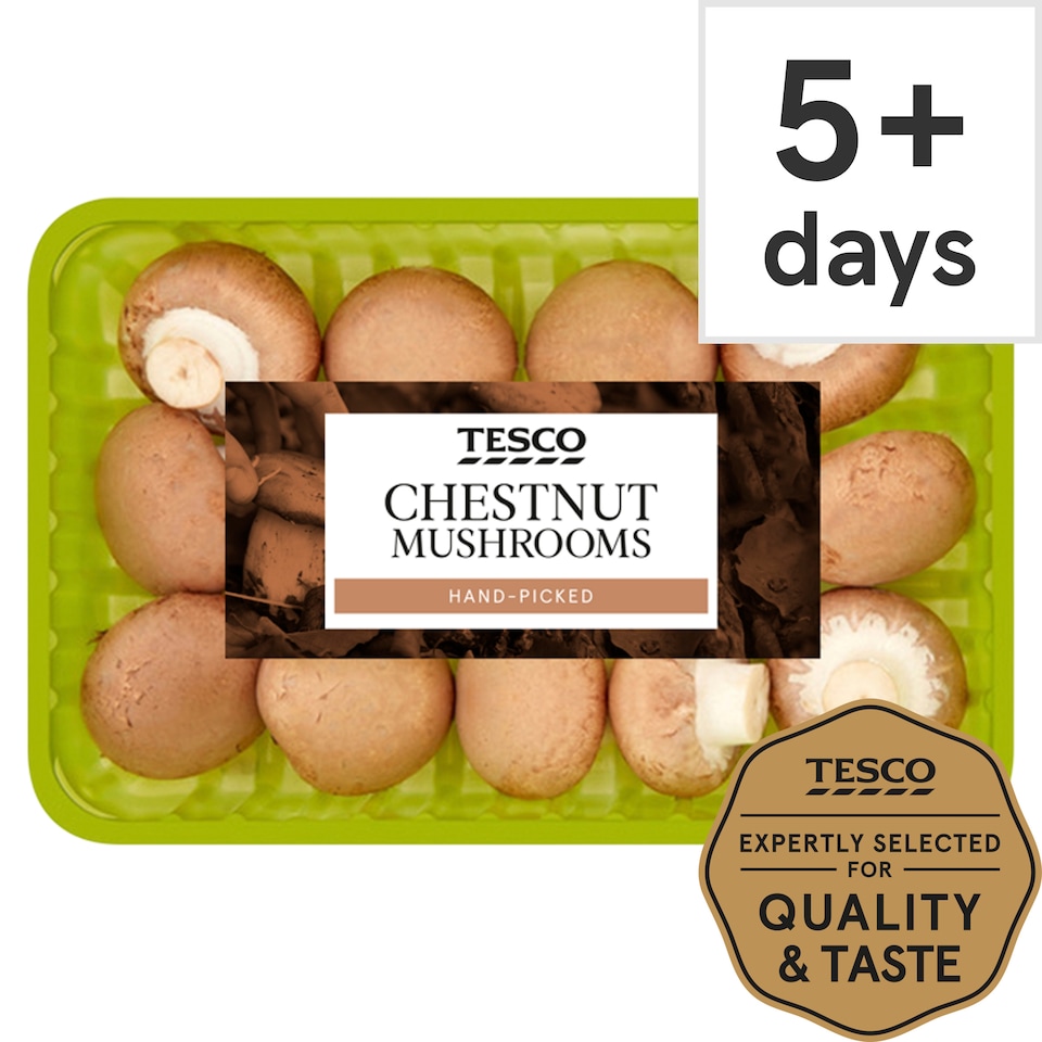 image 1 of Tesco Family Pack Chestnut Vitamin D Mushrooms 485G
