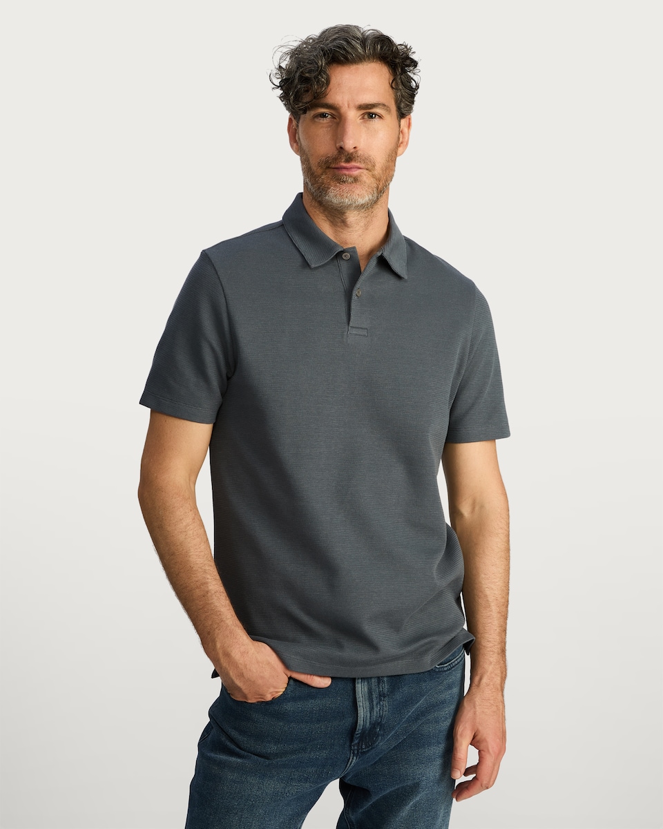 image 1 of F&F Cotton Rich Short Sleeved Polo Shirt in Grey