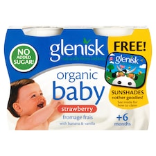 Glenisk Organic Baby Fromage Frais Strawberry Mango Banana 4X60g