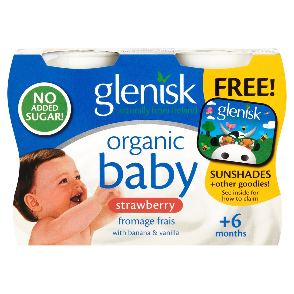 Glenisk Organic Baby Fromage Frais Strawberry Mango Banana 4X60g