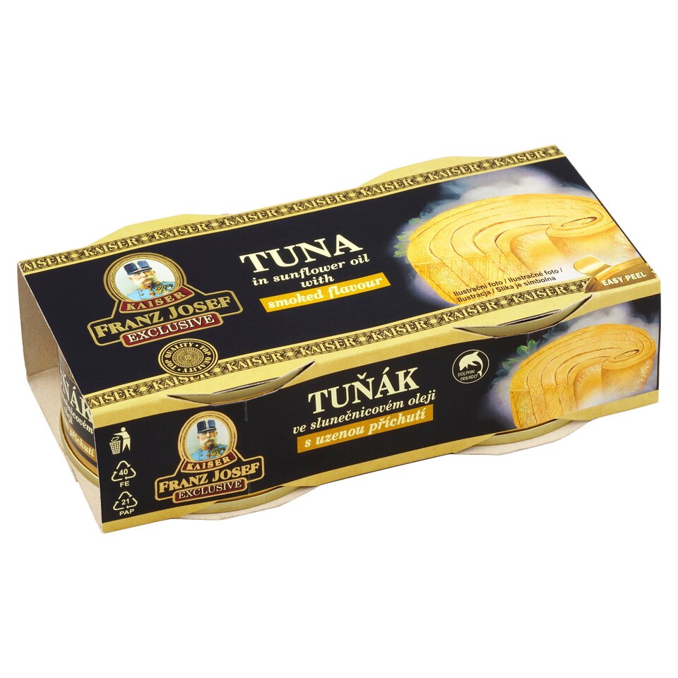 Franz Josef Kaiser Exclusive Tuňák ve slunečnicovém oleji s uzenou příchutí 2 x 80g (160g)
