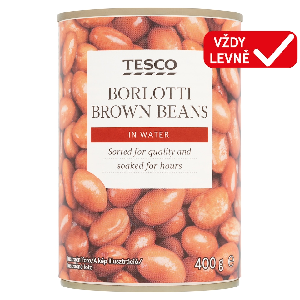 Tesco Fazole barevné borlotti ve vodním nálevu 400g