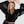Black, F&F Chiffon Dobby Velvet V Neck Blouse in Black