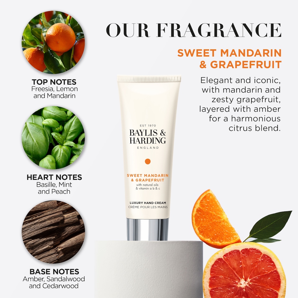 image 1 of Baylis & Harding Sweet Mandarin & Grapefruit Hand Cream  50ml