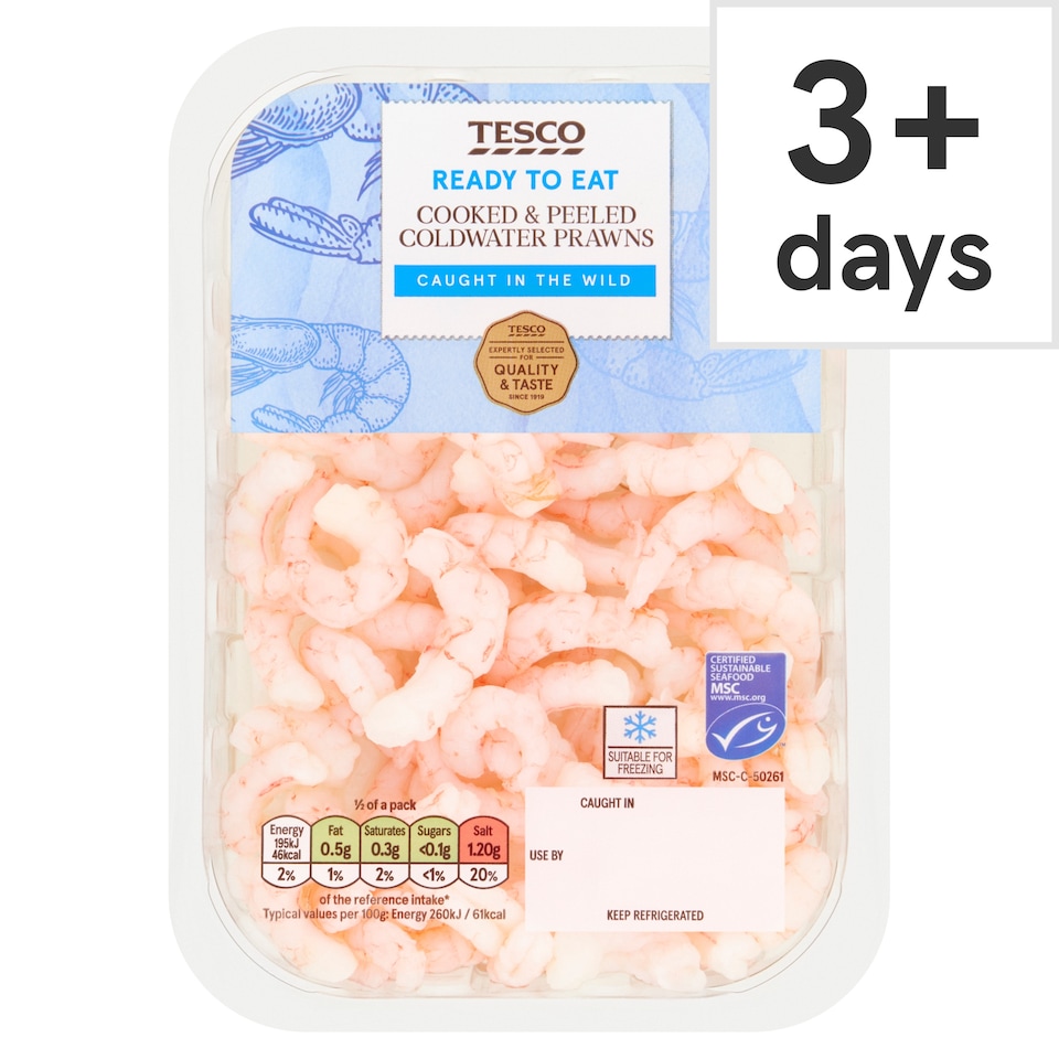 Tesco Cold Water Prawns 150G