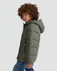 image 1 of F&F Boys Shower Resistant Hooded Puffer Jacket in Khaki