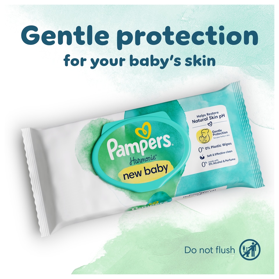 image 1 of Pampers Harmonie New Baby wipes 46 Pack