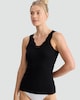 image 1 of F&F Soft Touch Ribbed Lace Trim Thermal Cami Top in Black
