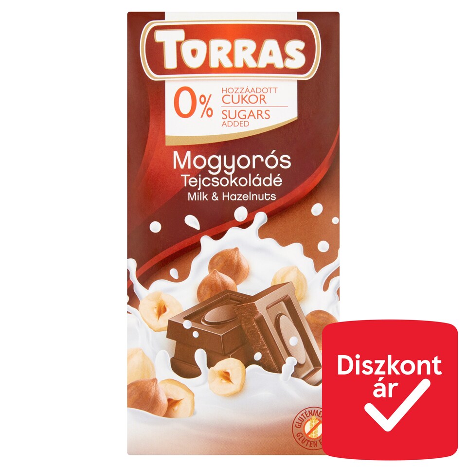 image 1 of Torras Milk Chocolate with Hazelnut and Sweetener 75 g