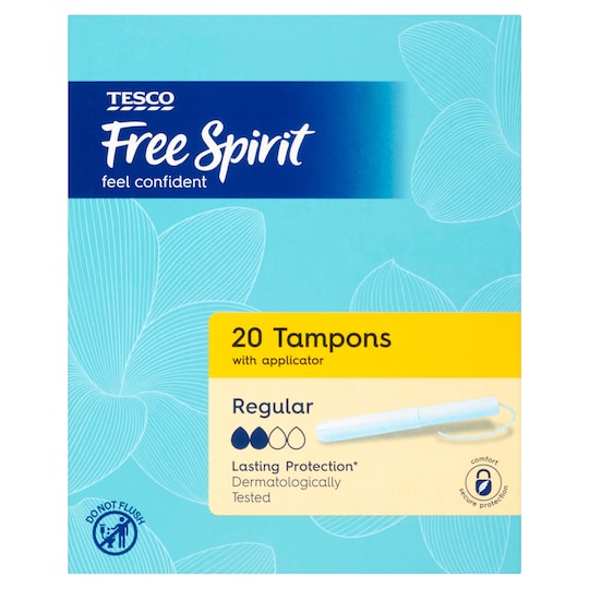 Tesco Free Spirit Regular Applicator Tampons 20 Pack Tesco Groceries