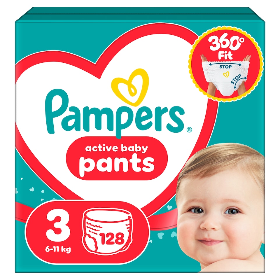 Pampers Active Baby Bugyipelenka, Méret: 3, 128 db Pelenka, 6kg-11kg  1. kép