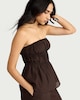 image 2 of F&F Shirred Bandeau Co-ord Top in Brown