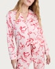 image 1 of F&F Satin Bow Print Shirt and Trousers Pyjamas in Pink