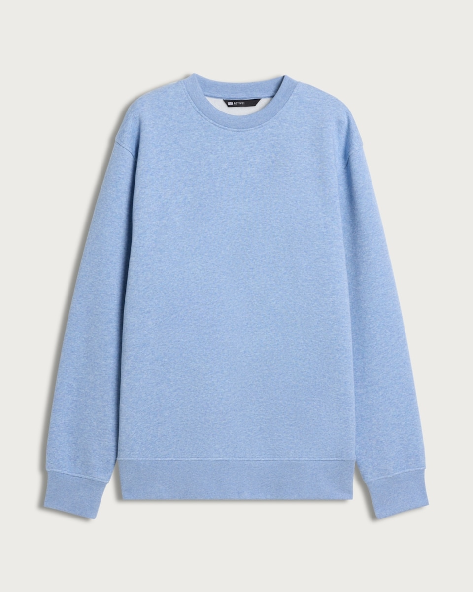 image 1 of F&F Active EVERYHOUR Cotton Rich Crew Neck Sweatshirt in Blue