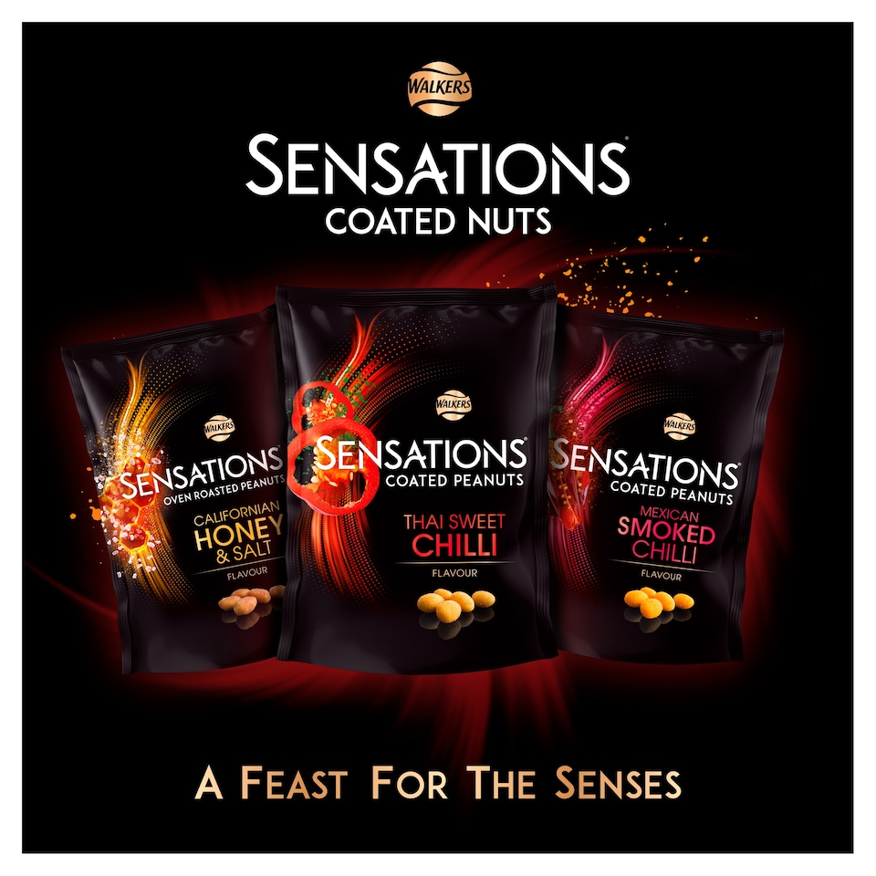 image 1 of Walkers Sensations Roasted Peanuts Honey & Salt Sharing Bag 145g