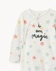 image 3 of F&F Baby Pure Cotton I Am Magic Star Sleepsuit in White