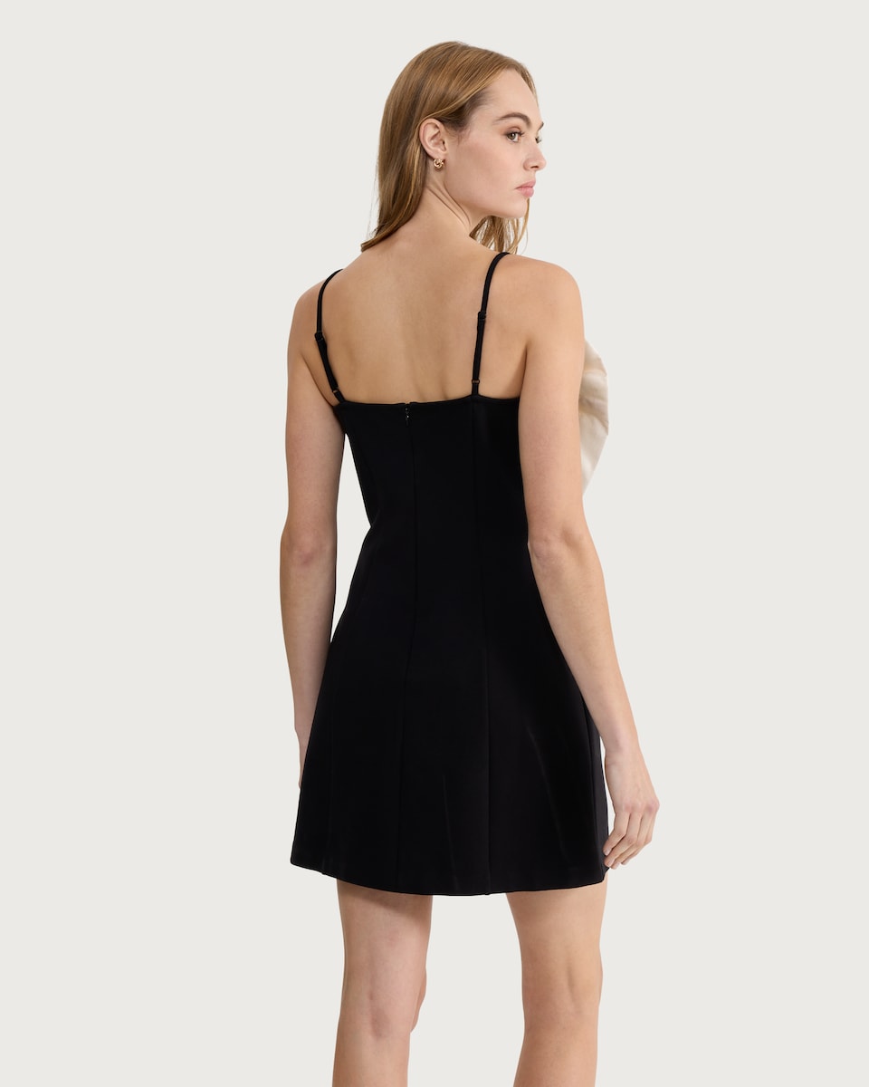 image 1 of F&F Bow Detail Mini Dress in Black