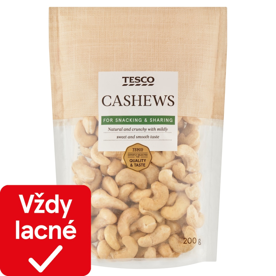 Tesco Kešu orechy jadrá nepražené 200 g