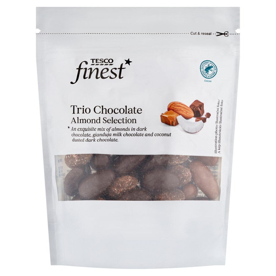 Tesco Finest Směs pražených jader mandlí v čokoládě 150g