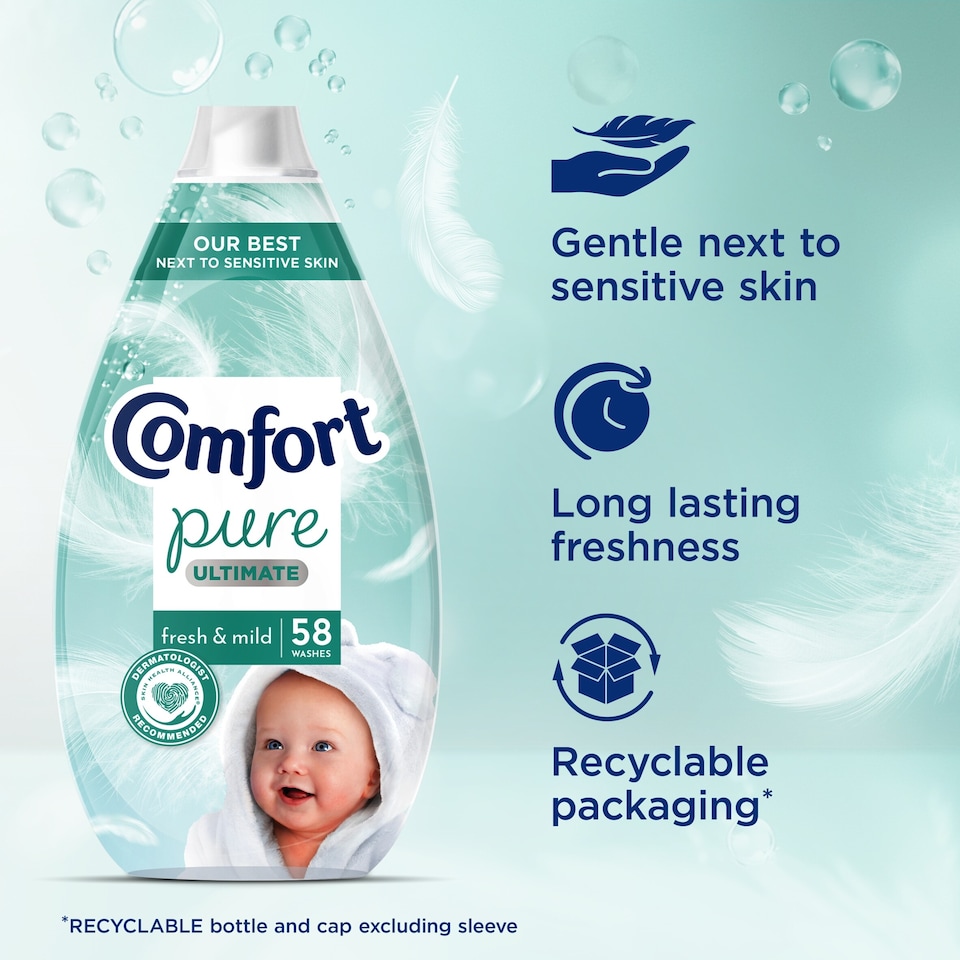 image 1 of Comfort Ultimate Pure Fresh & Mild Fabric Ultra-Concentrated Fabric Conditioner 58 Wash 870ML