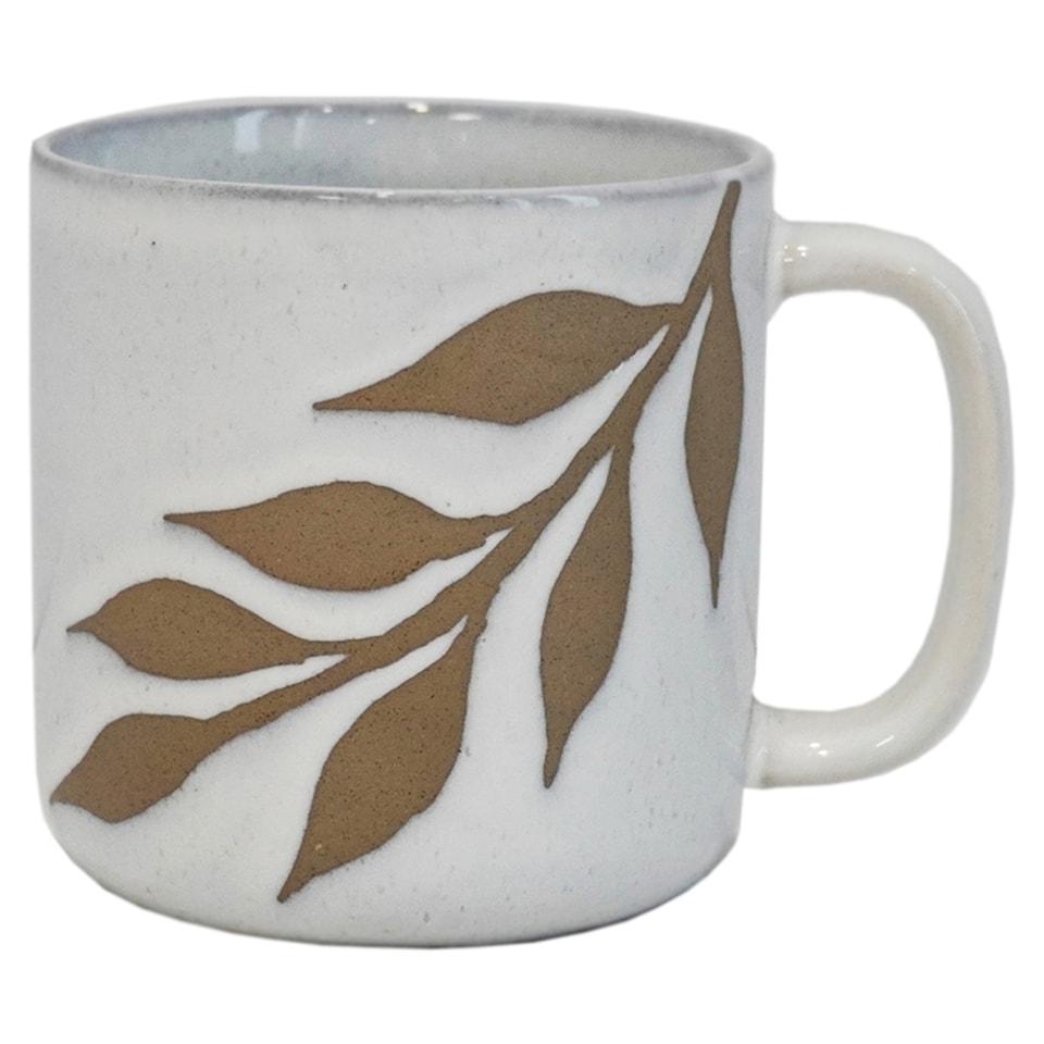 Fox And Ivy Wax Resist Leaf Print Mug