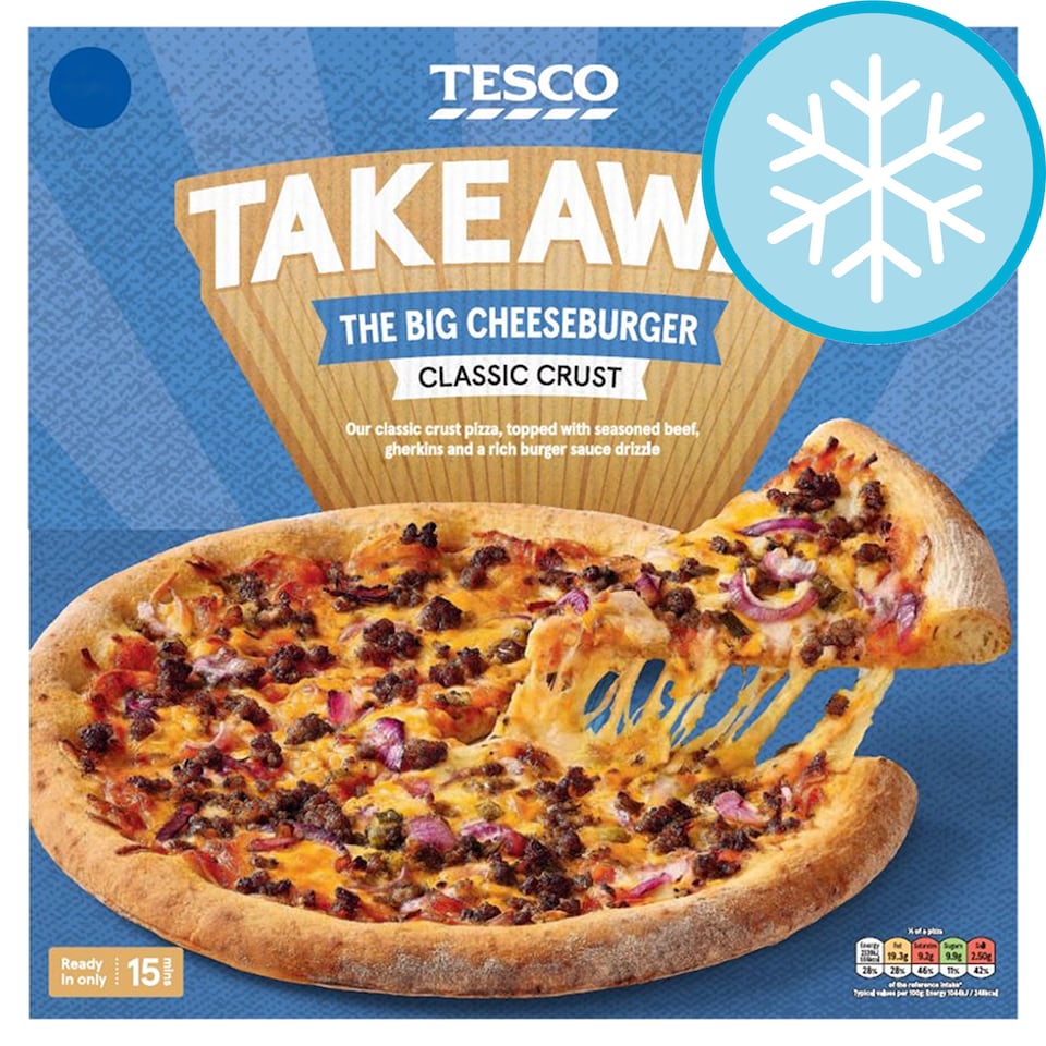 Tesco Takeaway The Big Cheeseburger Classic Crust Pizza 476g