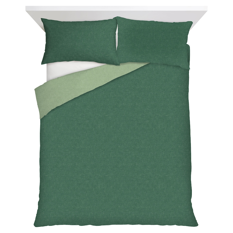 F&F Home Green  Reversible Duvet Set Double
