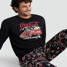 Coca-Cola Pure Cotton Christmas Print Pyjamas in Red
