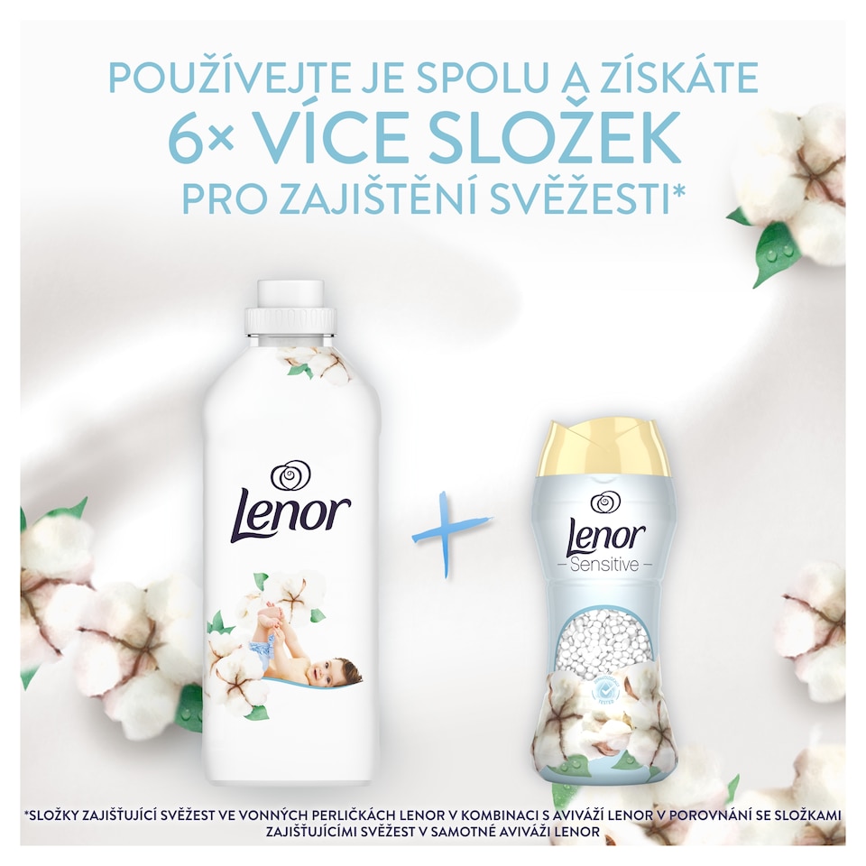 Obrázek 1 pro produkt Lenor Aviváž  94 Praní, Sensitive Cotton Fresh