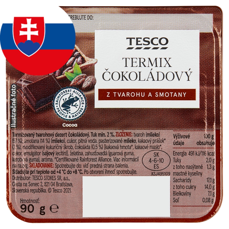 Tesco Termix Chocolate from Curd and Cream 90 g