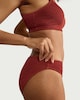 image 2 of F&F Crinkle Textured High Leg Bikini Bottoms in Brick