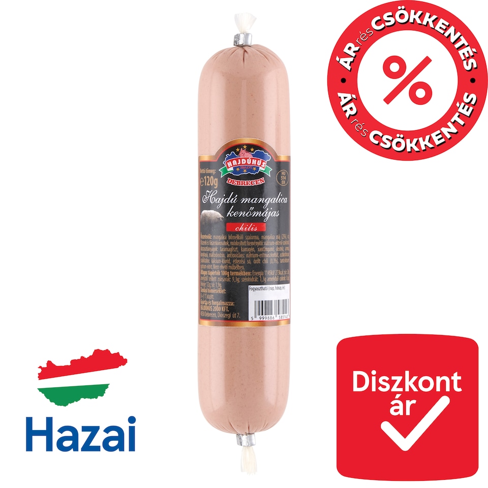 Hajdúhús Hajdú chilis mangalica kenőmájas 120 g