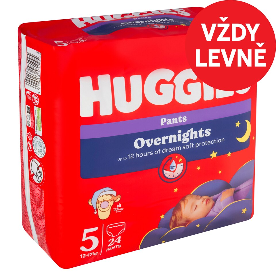 Huggies Dětské noční plenky velikost 5 pro děti 12-17kg 24 ks