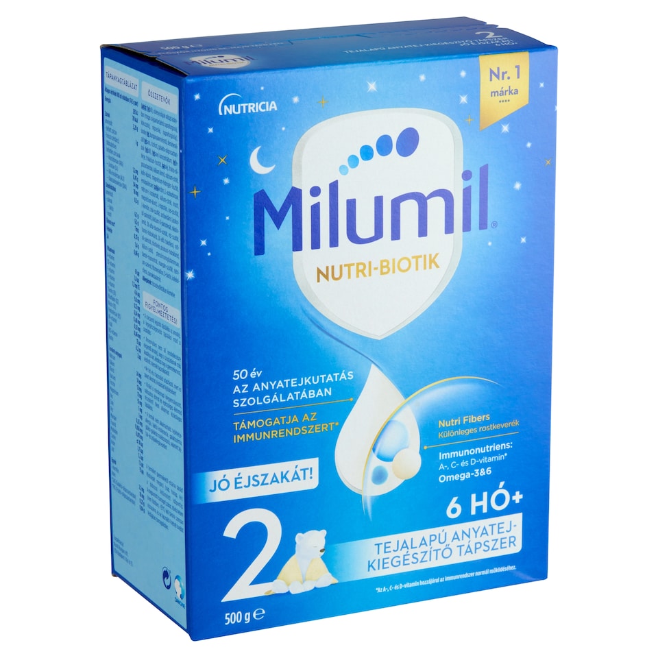 Milumil 2 Jó éjszakát tejalapú anyatej-kiegészítő tápszer 6-12 hó között 500 g  1. kép