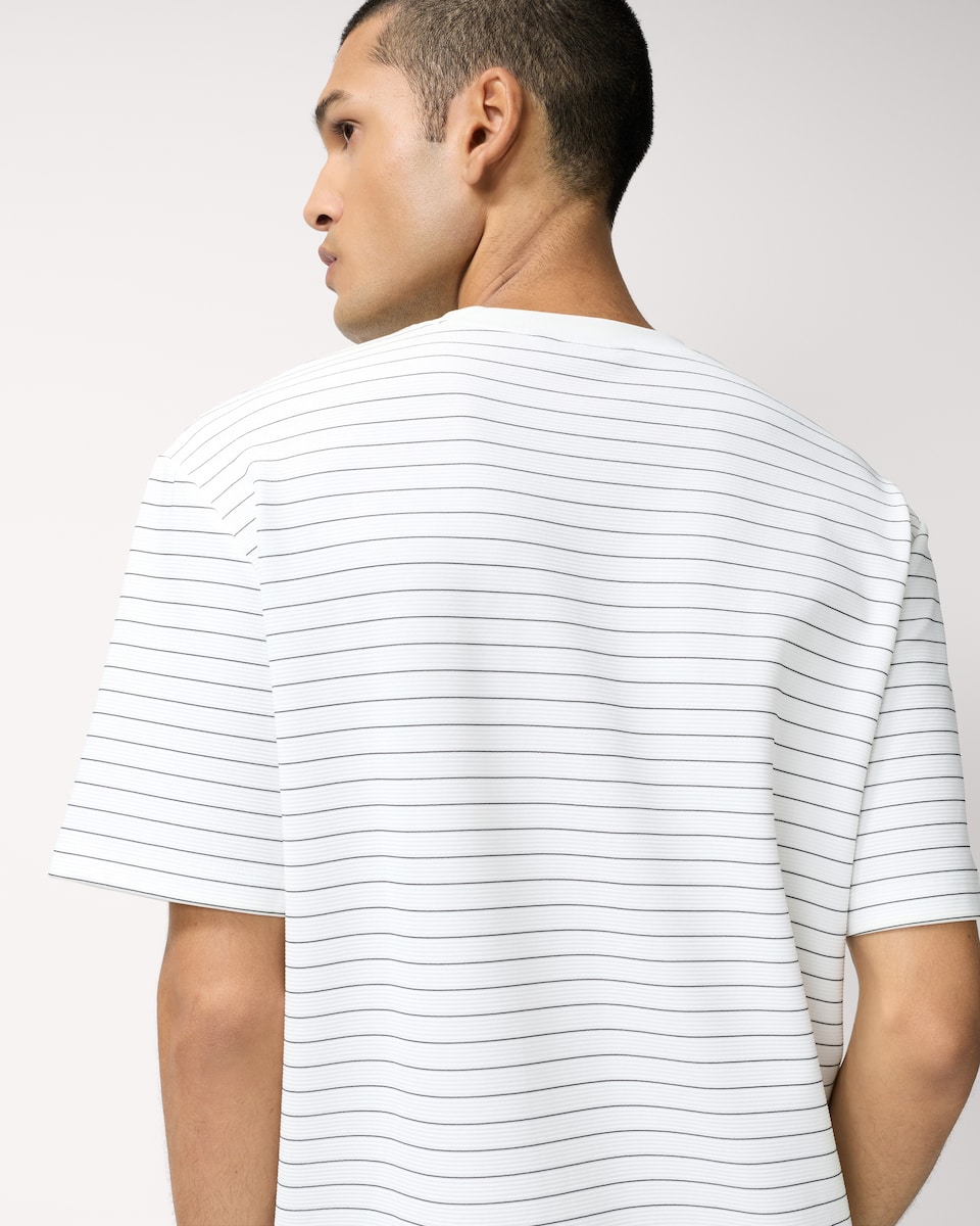 image 1 of F&F Striped Quick Dry T-shirt in White