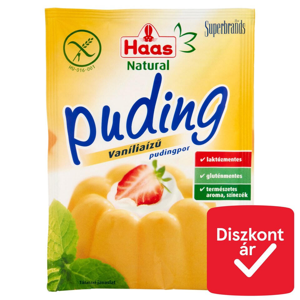 Haas Natural vaníliaízű pudingpor 40 g