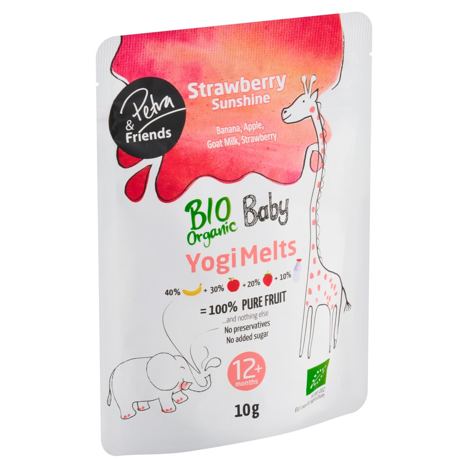 image 1 of Petra & Friends Yogi Melts Strawberry Sunshine Organic Freeze-Dried Goat Milk Snack 10g