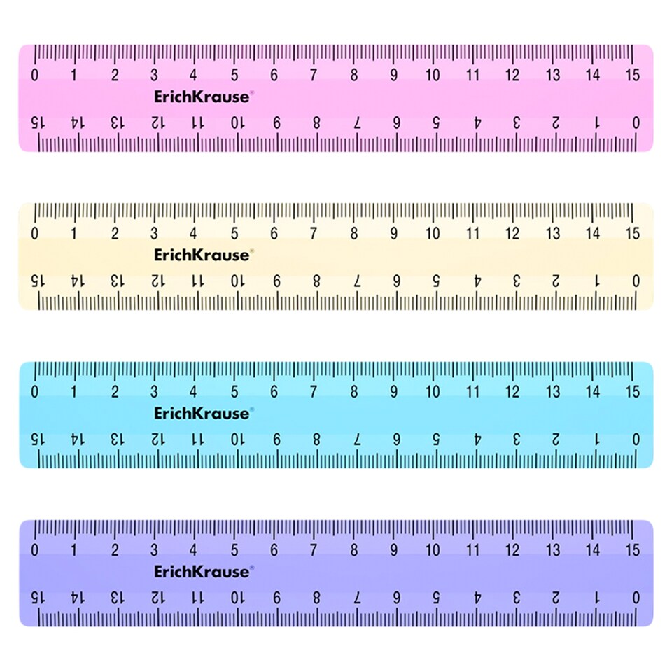 image 1 of Erich Krause Pastel Rulers, 15 cm, Mix of Colors