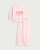 image 3 of F&F Girls 2-Piece Cotton Rich Bear Ballerina Print Sweatshirt and Joggers Set in Multi Pink