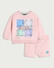 image 1 of Nirvana Cotton Rich Sweatshirt and Shorts Set in Pink