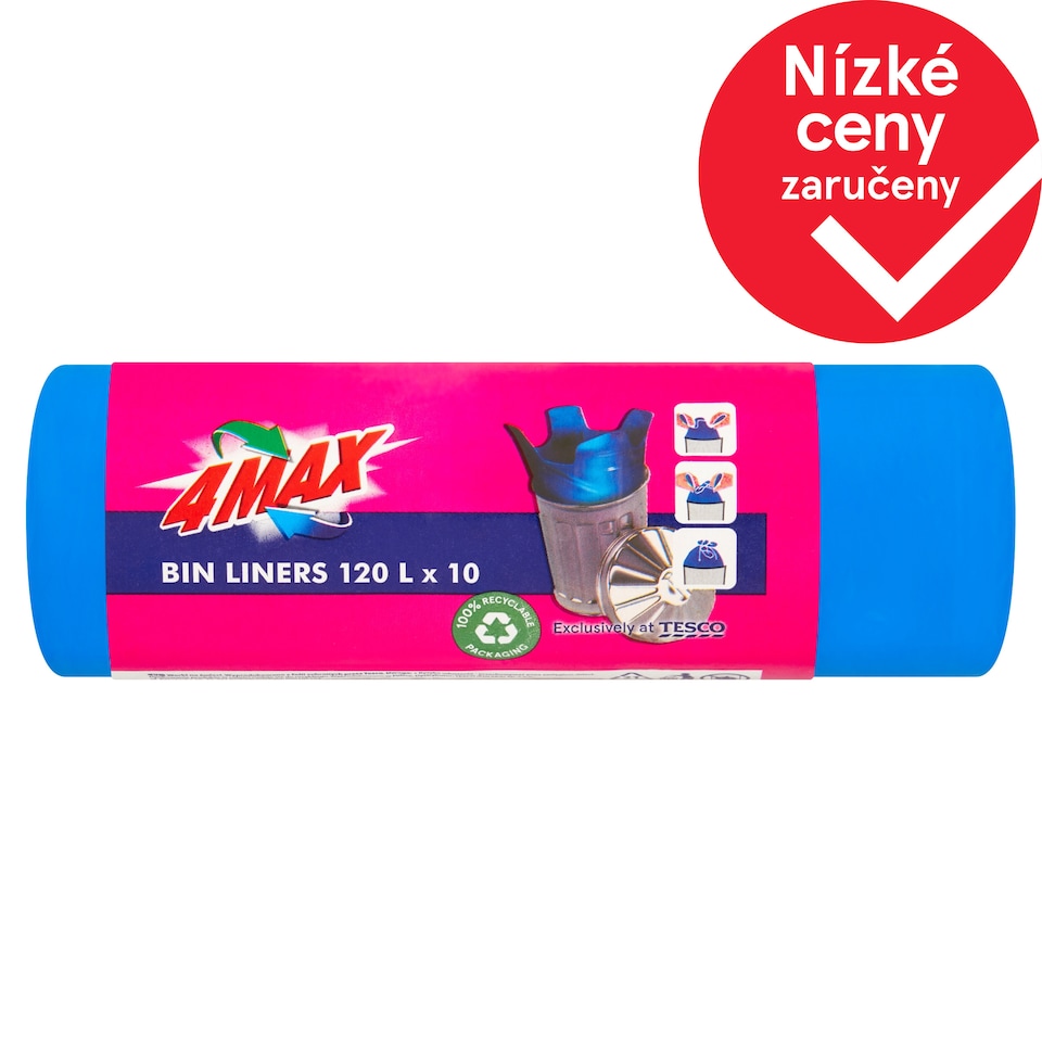 4MAX Bin Liners 120 L 10 pcs