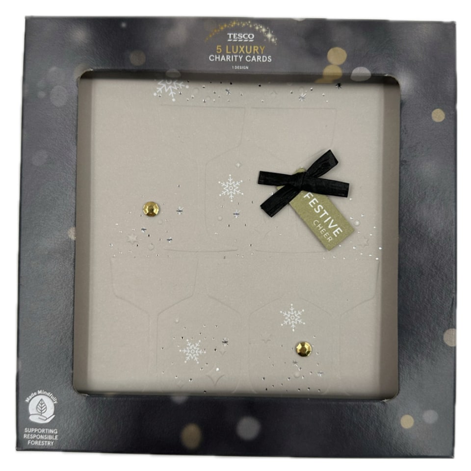 image 1 of Tesco Luxury Cocktail Christmas Cards 5 Pack
