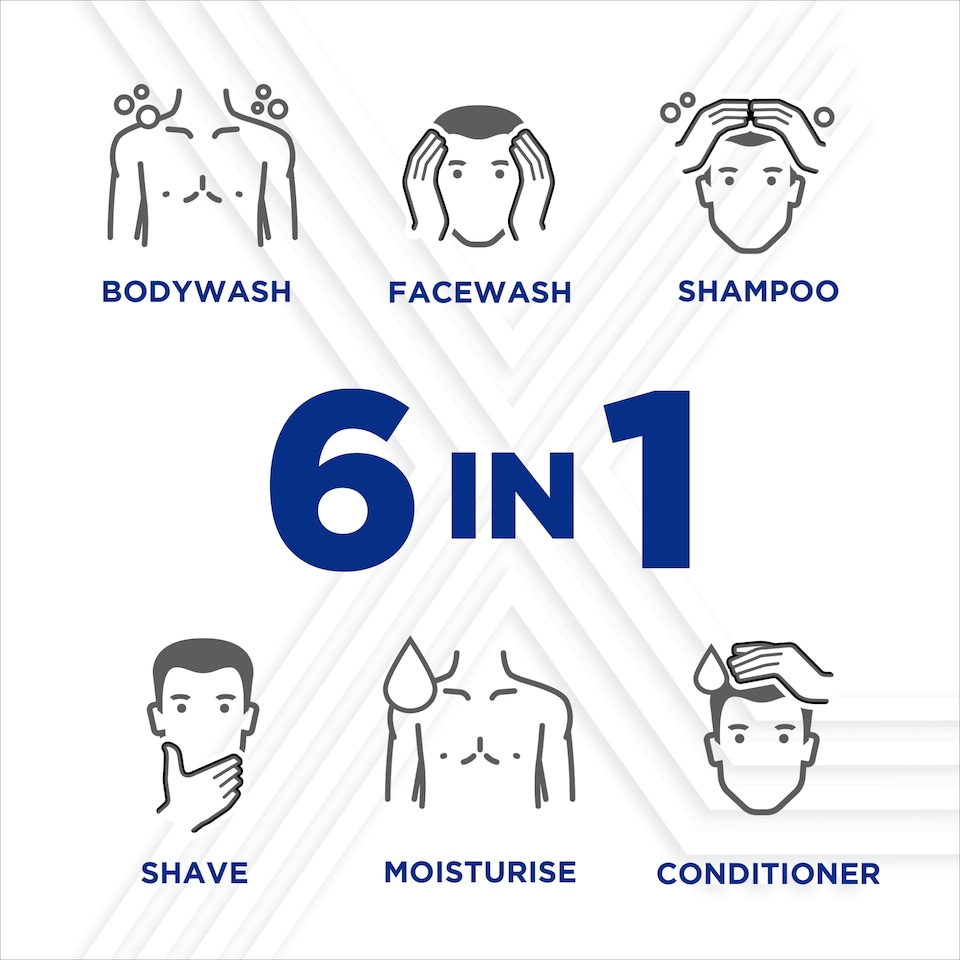 image 1 of Sanex Men Skin Health Sensitive Care 6 in 1 Shower Gel 400ml