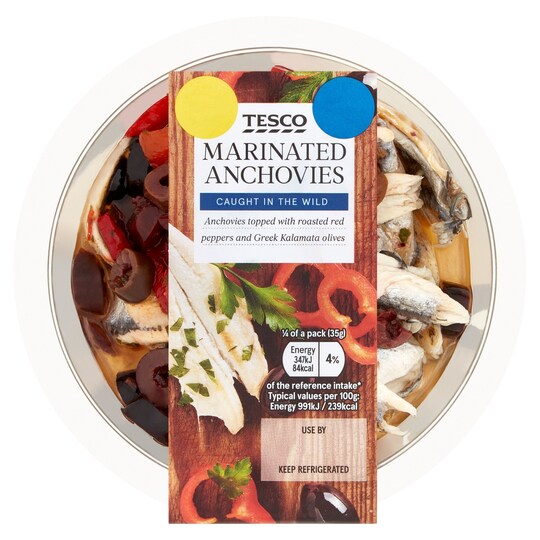 Tesco Marinated Anchovies 140G Tesco Groceries