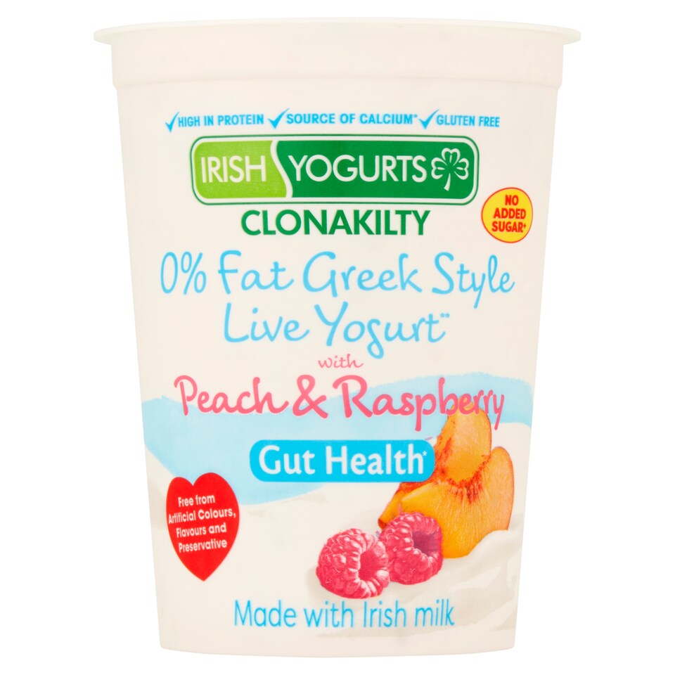 Irish Yogurts Clonakilty Yoghurt Peach Raspberry 450G