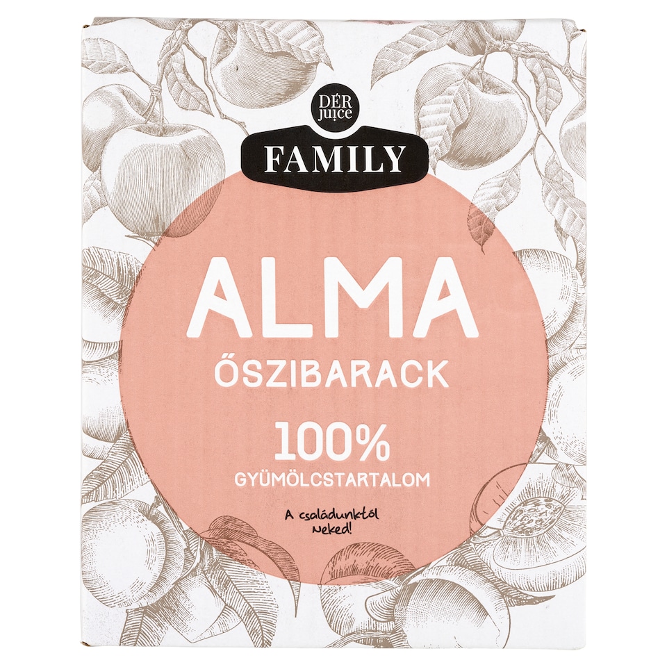 DÉR Juice Family 100% Apple Juice with Peach 3 l