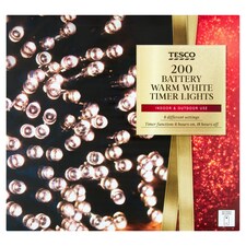 Tesco 200 Battery Warm White Timer Lights