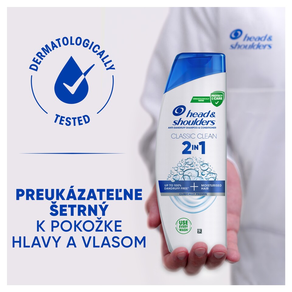 image 1 of Head & Shoulders Classic Clean 2in1 Anti Dandruff Shampoo 330ml. Refreshing Clean Scent